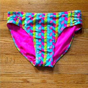Geometric print swim bottoms 🩷🩵💚💛